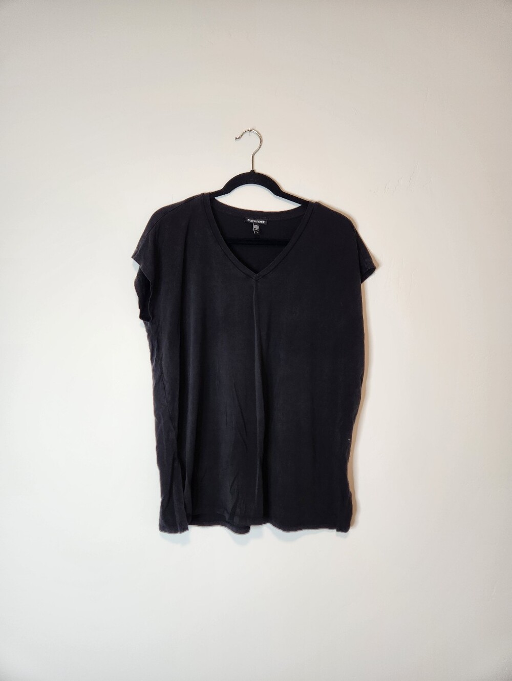 Eileen Fisher Black Fine Jersey Square Top Size Medium - Picture 1 of 7
